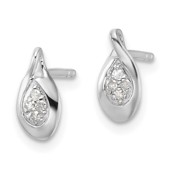 White Ice Rhodium-Plated Sterling Silver Diamond Stud Earrings