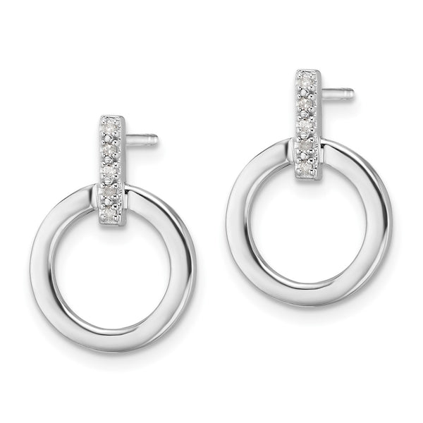 White Ice Sterling Silver Diamond-Accented Open Circle Earrings