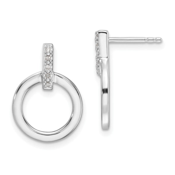 White Ice Sterling Silver Diamond-Accented Open Circle Earrings