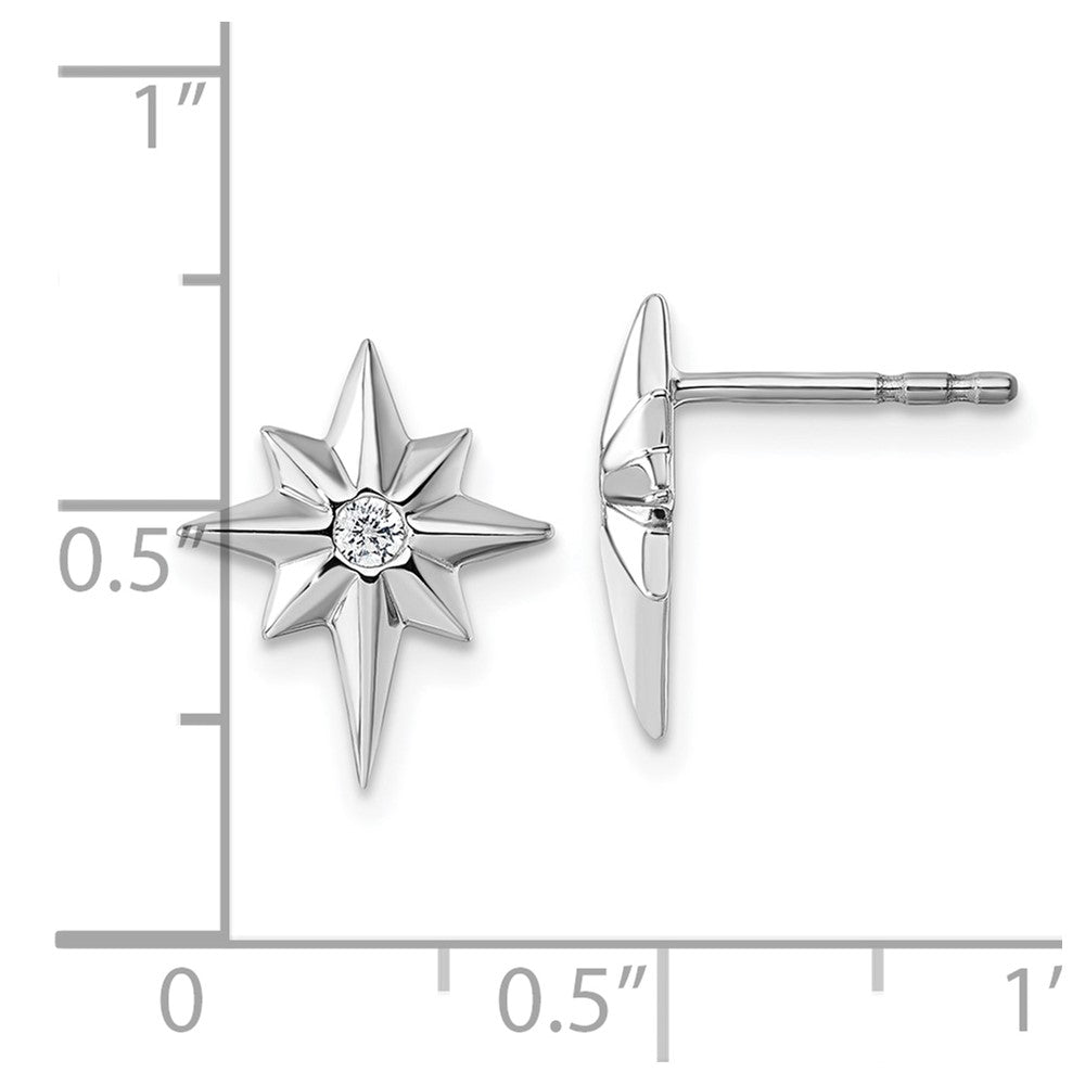 Shop Exclusive Rhodium-Plated Sterling Silver Star Diamond Earrings, Affordable Luxury