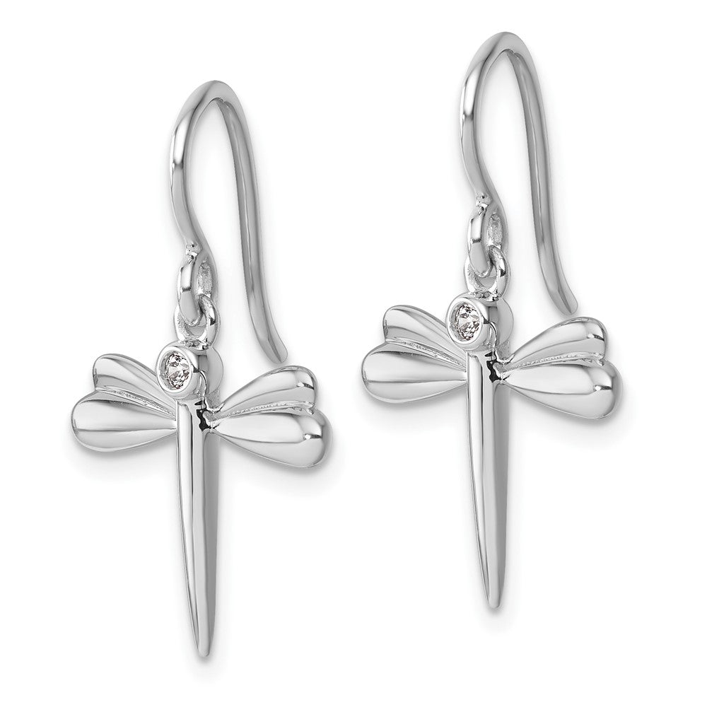 Buy Stylish White Ice Rhodium-Plated Silver Diamond Dragonfly Earrings - 14K Gold