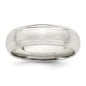 Exclusive 6mm Sterling Silver Brushed Domed Band - Stylish Beveled Edges Size 12-5