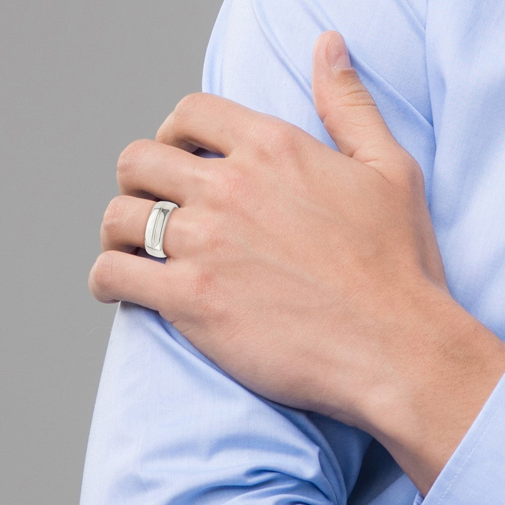 Order Stylish 7mm Polished Sterling Silver Fancy Band - Size 7.5, Affordable Price