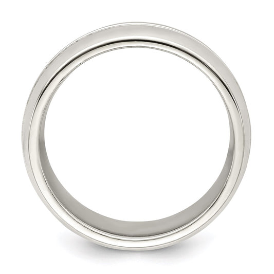 Order Stylish 7mm Polished Sterling Silver Fancy Band - Size 7.5, Affordable Price