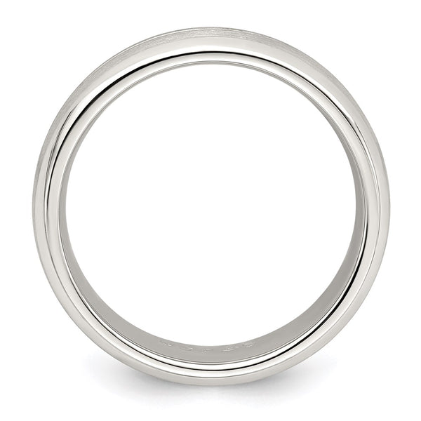 Sterling Silver 7mm Brushed Domed Ring
