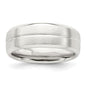 Shop Exclusive 7mm Brushed Sterling Silver Ring - Stylish Grooved Design, Size 10.5-2