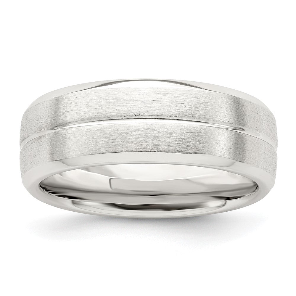 Buy Exclusive 7mm Sterling Silver Grooved Fancy Band Ring - Size 8, Luxury Style
