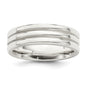Shop Stylish 6mm Sterling Silver Flat Grooved Band - Size 10, Affordable Quality-1