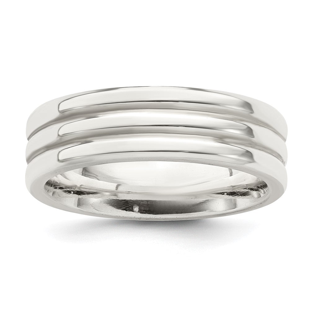 Shop Stylish 6mm Sterling Silver Flat Grooved Band - Size 10, Affordable Quality