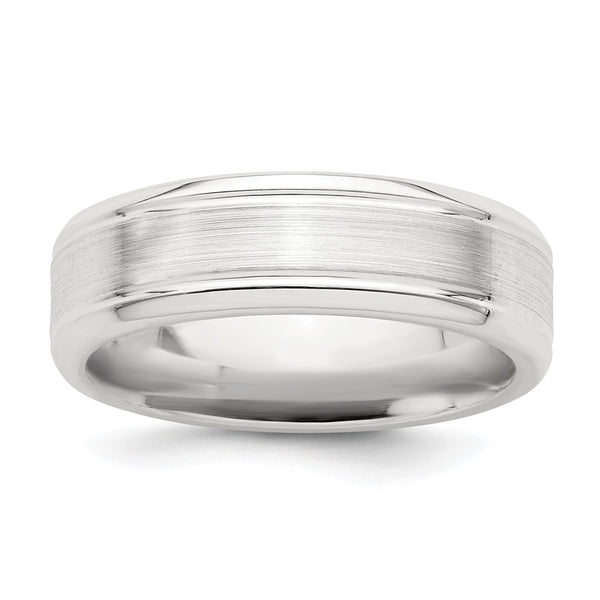 Sterling Silver 6mm Beveled Edge Fancy Ring