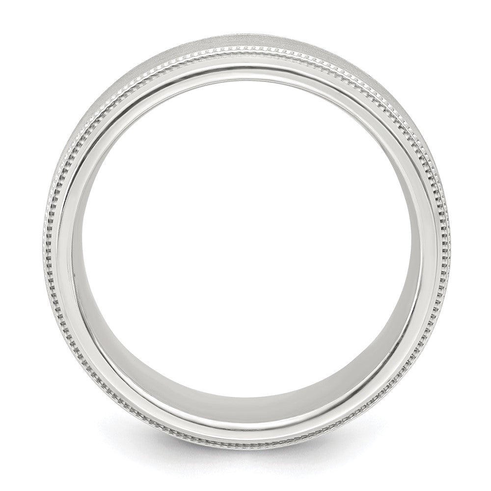 Exclusive 6mm Sterling Silver Beveled Edge Fancy Ring - Stylish Size 8