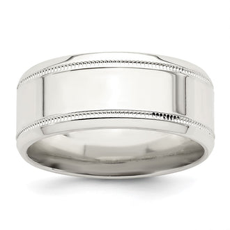 Exclusive 6mm Sterling Silver Beveled Edge Fancy Ring - Affordable Style, Size 11