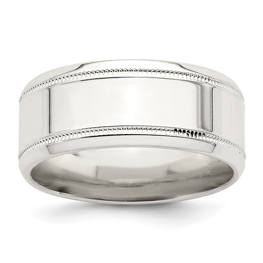 High-Quality 6mm Sterling Silver Beveled Edge Fancy Ring - Size 13, Stylish Value