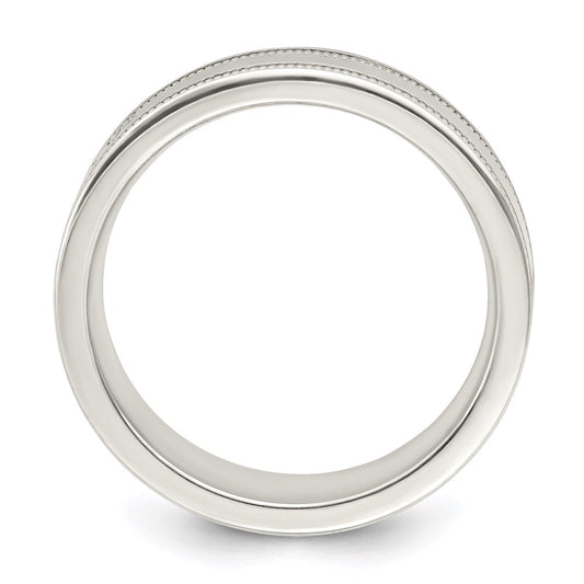 Shop Stylish 6mm Polished Sterling Silver Milgrain Fancy Band - Size 8, Affordable!