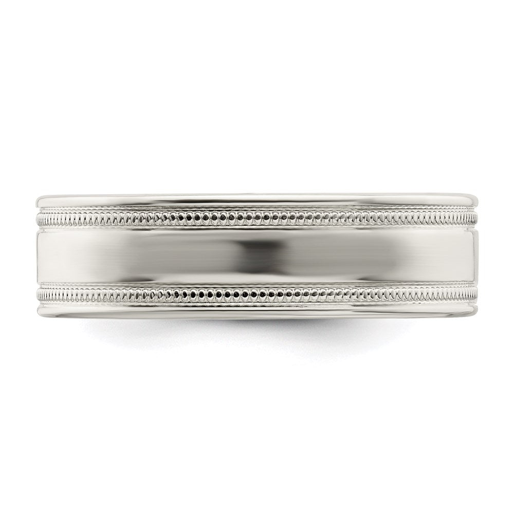 Shop Stylish 6mm Polished Sterling Silver Milgrain Fancy Band - Size 8, Affordable!