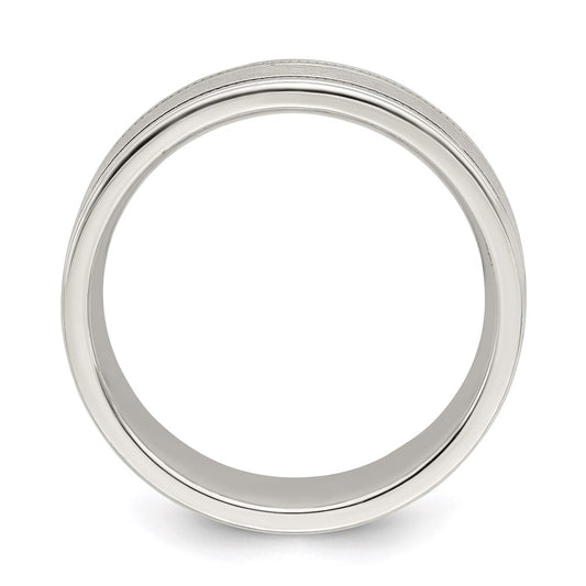 Buy Stylish 6mm Sterling Silver Brushed Flat Band - Size 7.5, Value Design