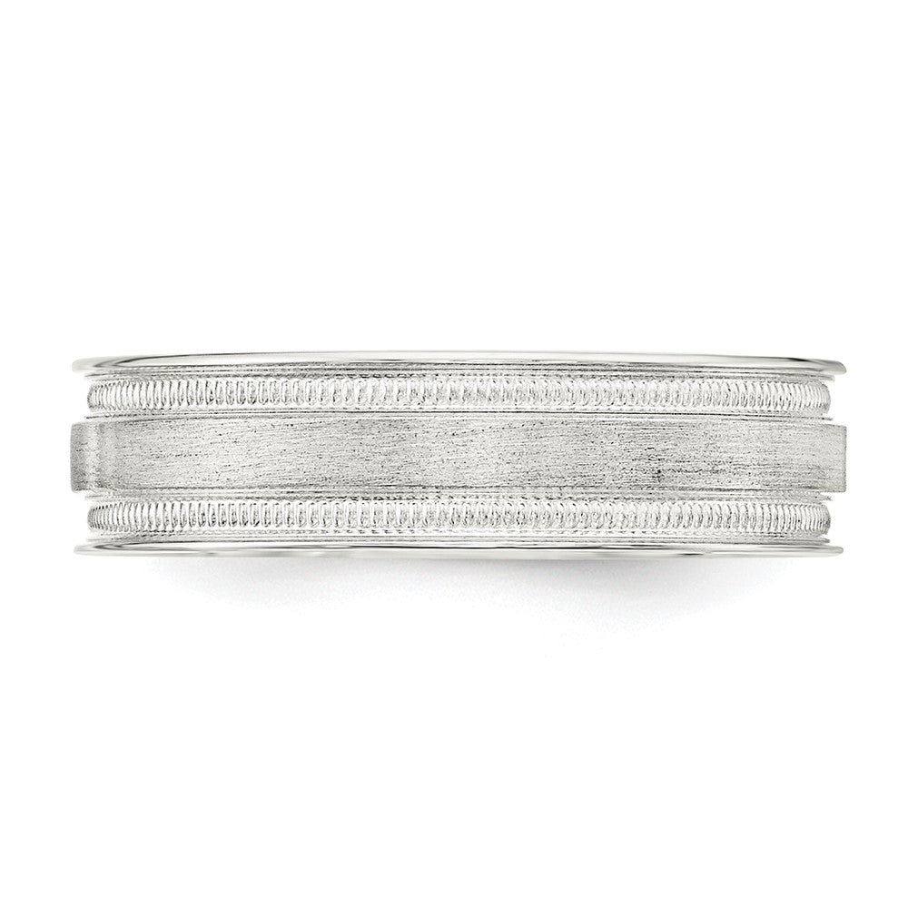 Shop Exclusive Sterling Silver 6mm Brushed Flat Band - Size 10.5, Stylish Design