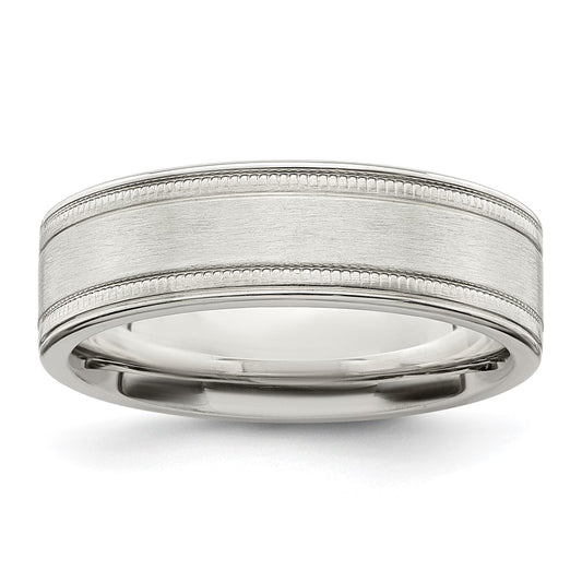 Buy Stylish 6mm Sterling Silver Brushed Flat Band - Size 7.5, Value Design