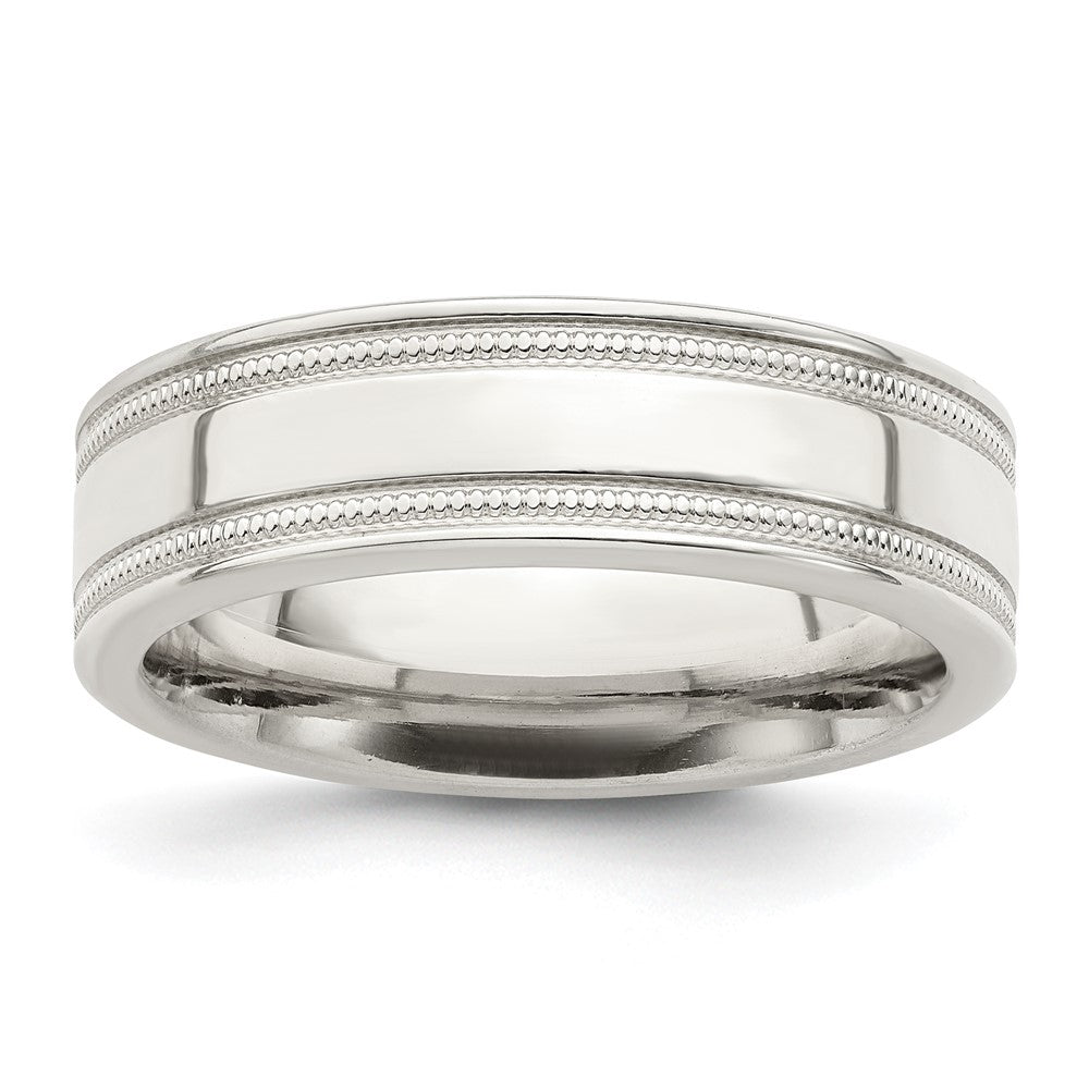 Shop Stylish 6mm Polished Sterling Silver Milgrain Fancy Band - Size 8, Affordable!