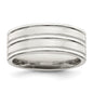 Buy Stylish 8mm Flat Grooved Fancy Band in Polished Sterling Silver, Size 10-1