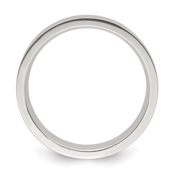 6mm Polished Sterling Silver Flat Grooved Band Price