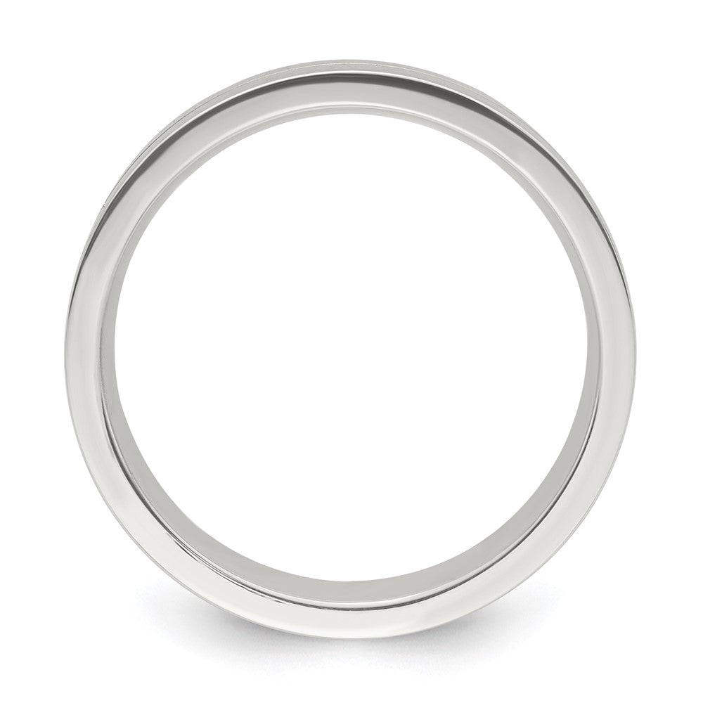 Shop Stylish 6mm Polished Sterling Silver Fancy Band Ring - Size 7.5, Value!
