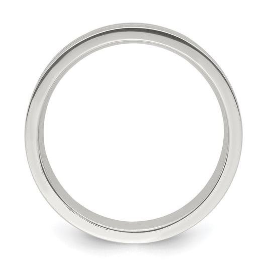 Shop Stylish 6mm Polished Sterling Silver Fancy Band Ring - Size 7.5, Value!