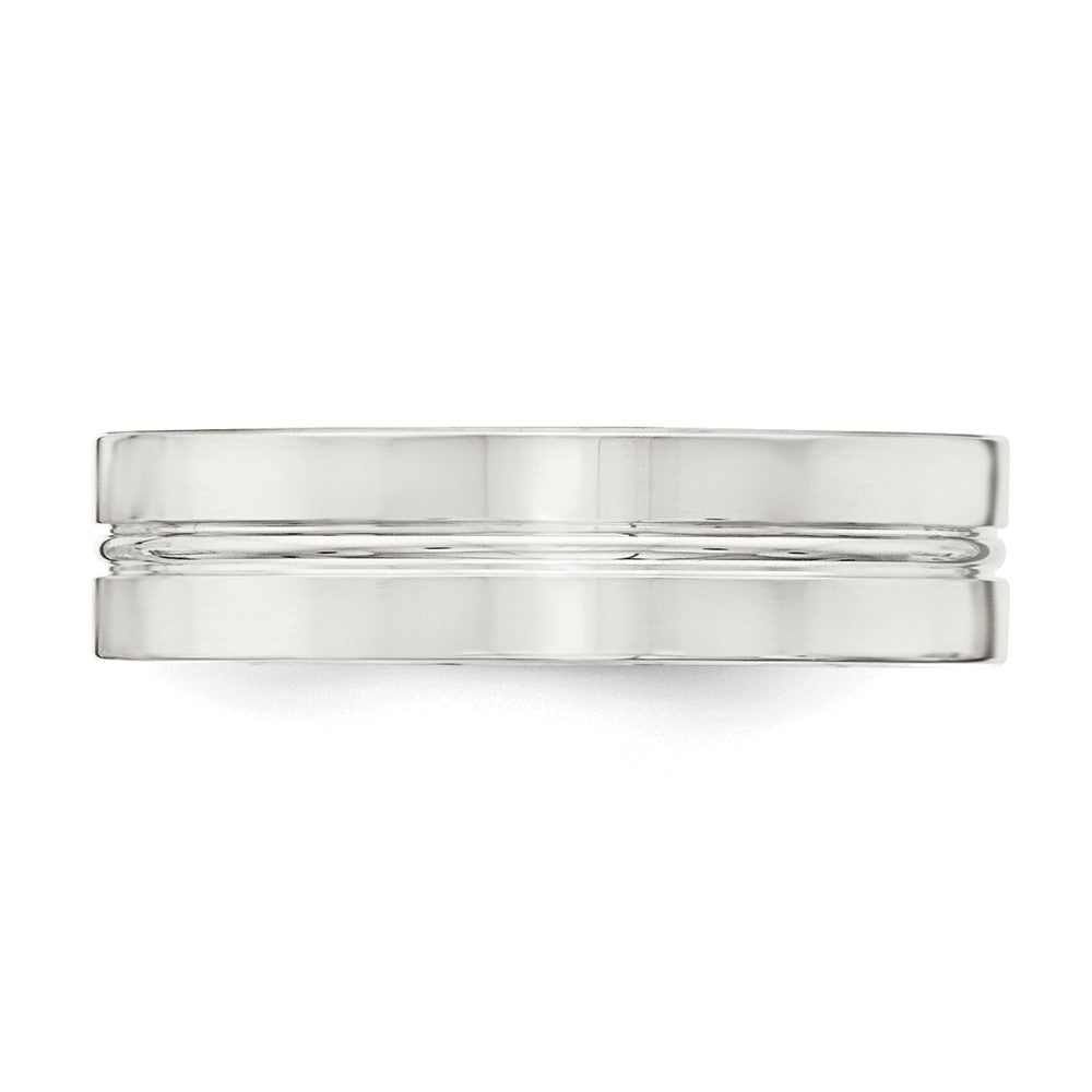 Shop Stylish 6mm Polished Sterling Silver Fancy Band Ring - Size 7.5, Value!