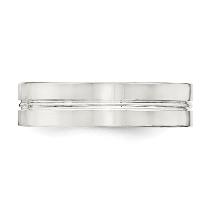 Shop Stylish 6mm Polished Sterling Silver Fancy Band Ring - Size 7.5, Value!-3