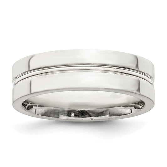 Shop Stylish 6mm Polished Sterling Silver Fancy Band Ring - Size 7.5, Value!