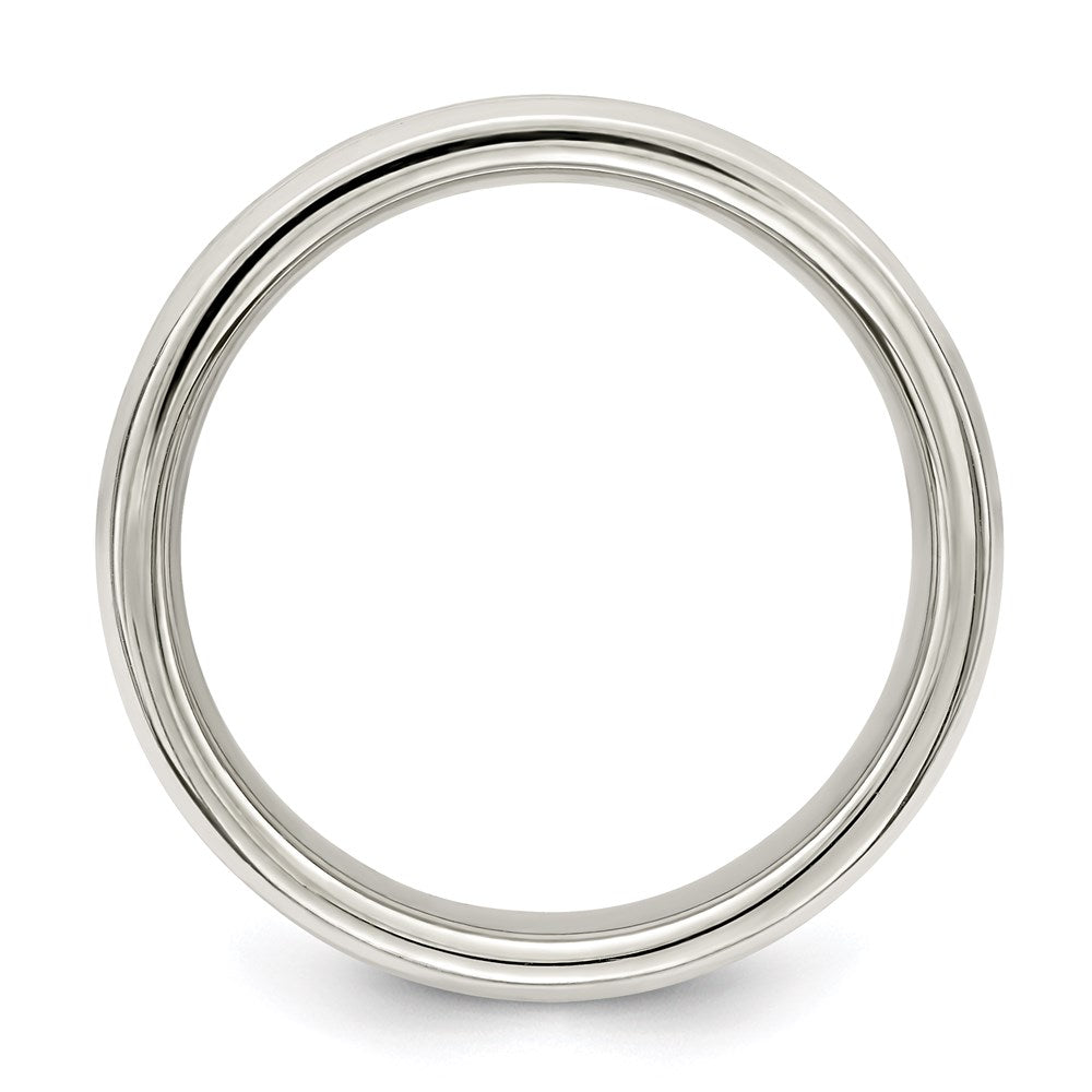 Buy Stylish 6mm Flat Grooved Sterling Silver Band - Size 7.5, Affordable!