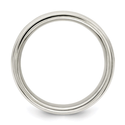 Buy Stylish 6mm Flat Grooved Sterling Silver Band - Size 7.5, Affordable!