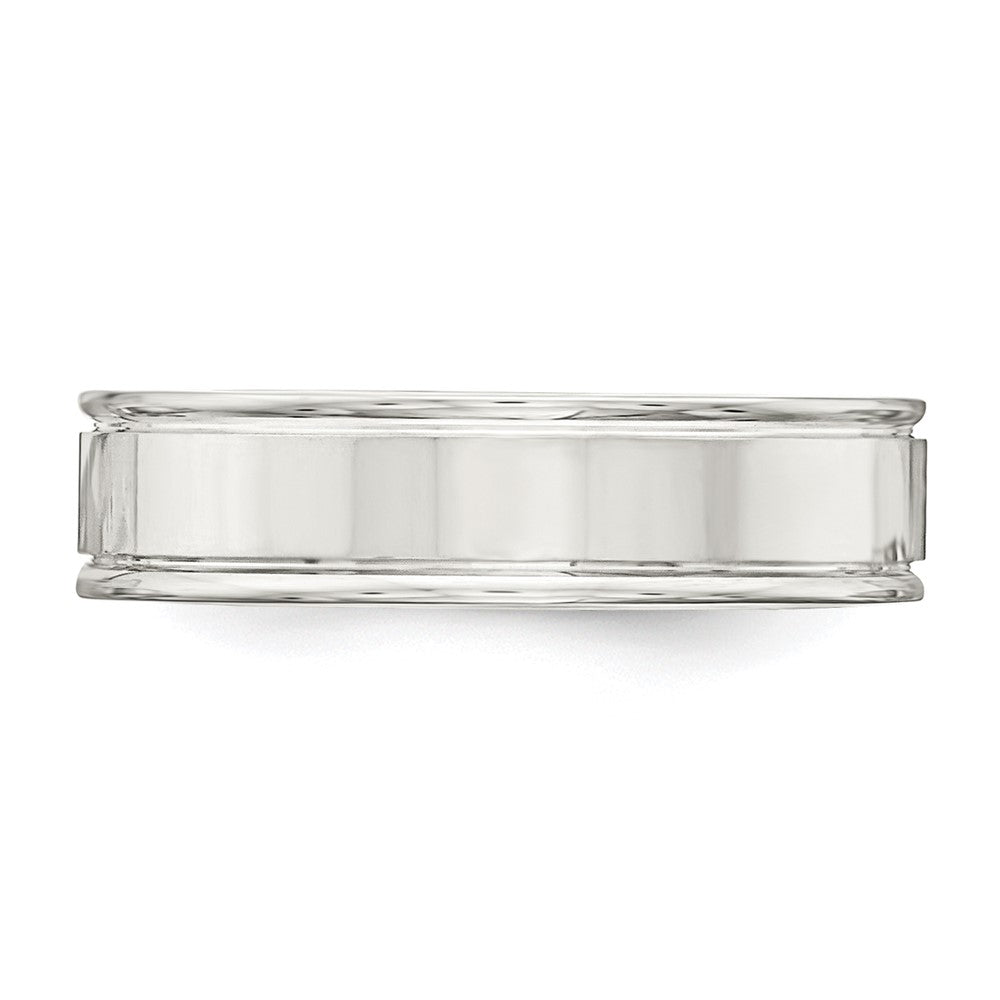 Buy Stylish 6mm Flat Grooved Sterling Silver Band - Size 7.5, Affordable!