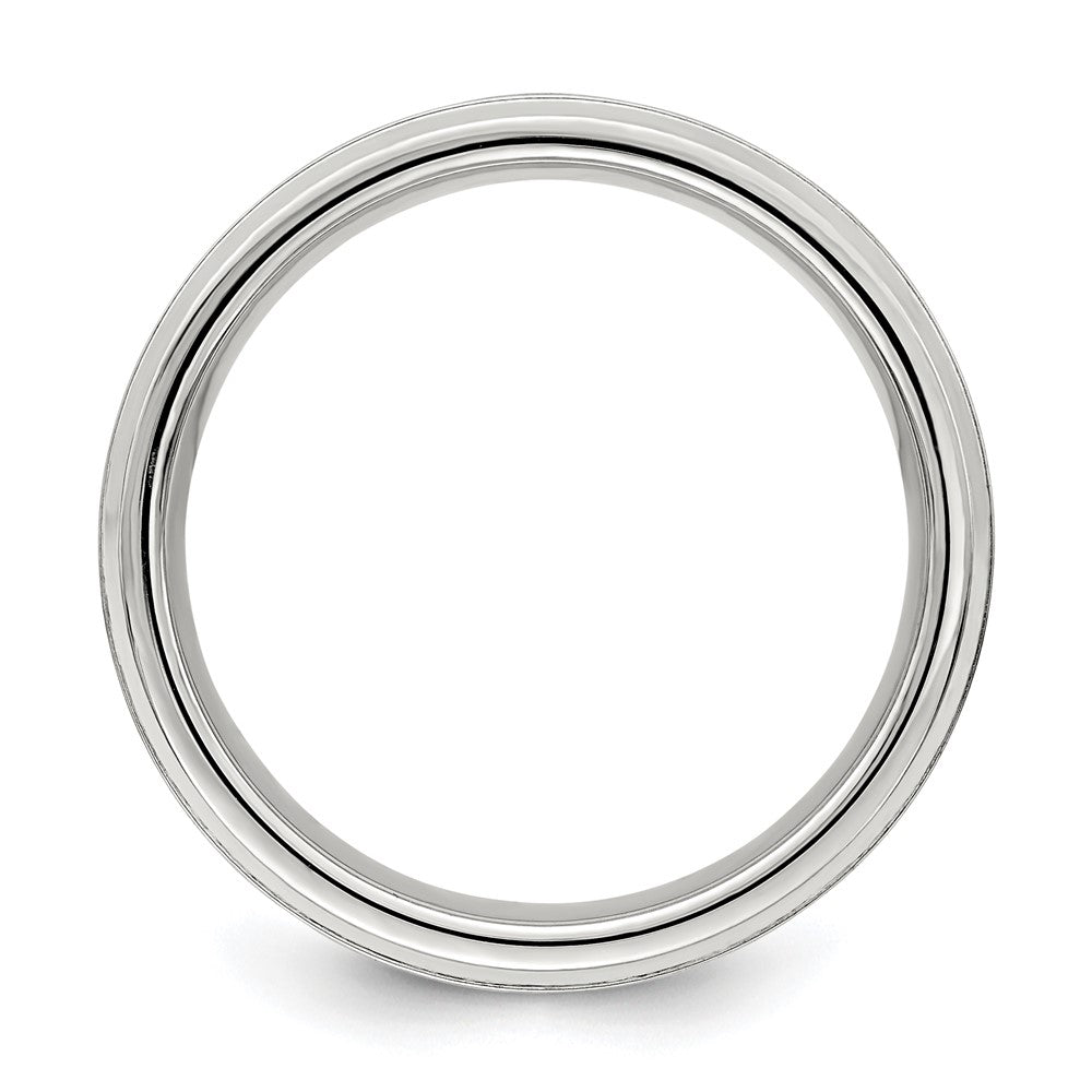 Shop Exclusive 6mm Sterling Silver Brushed Flat Grooved Band - Size 10.5