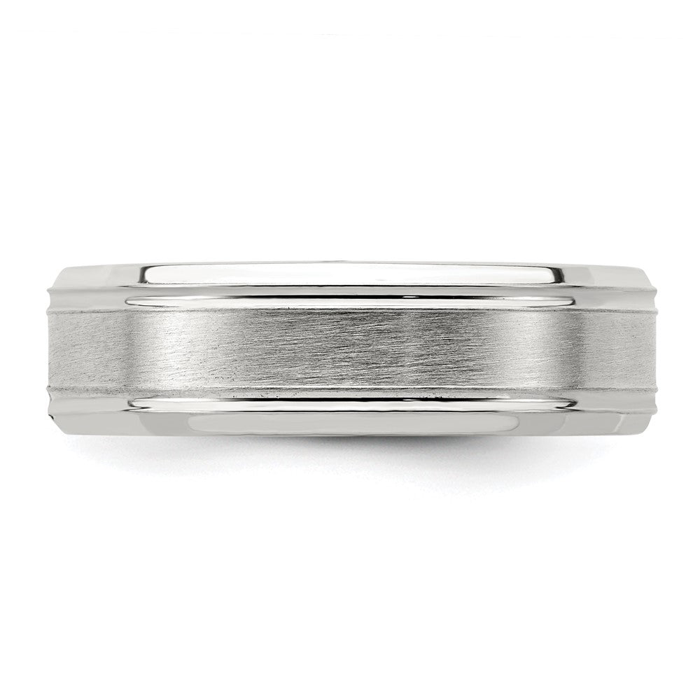 Exclusive 6mm Brushed Sterling Silver Fancy Ring - Size 11.5, Stylish Value