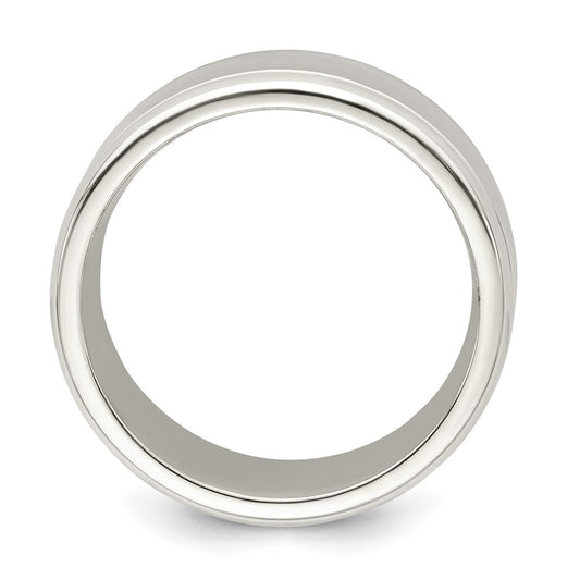 High-Quality 6mm Sterling Silver Flat Beveled Edge Band - Size 12.5, Stylish Value