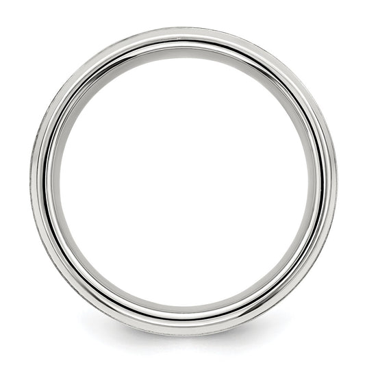 High-Quality 6mm Sterling Silver Beveled Edge Ring - Size 11.5, Affordable Price