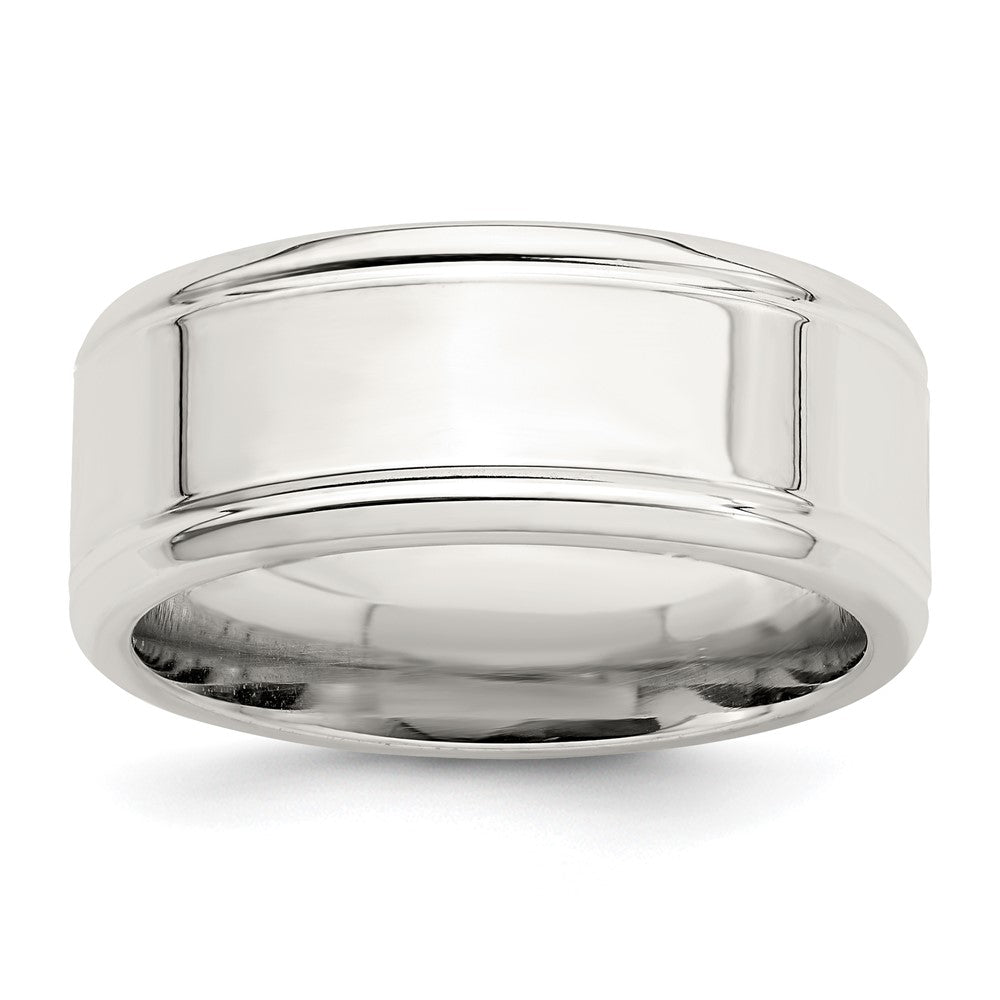 Shop Stylish 6mm Polished Sterling Silver Flat Beveled Edge Band - Size 10.5