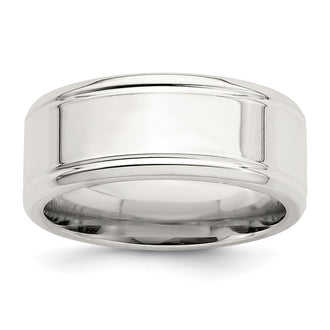 Shop Stylish 6mm Polished Sterling Silver Flat Beveled Edge Band - Size 10.5