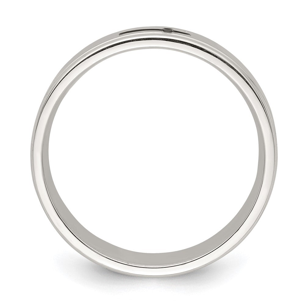 Shop Stylish 6mm Sterling Silver Enamel Cross Band Ring - Size 7, Affordable