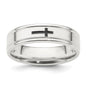 Shop Stylish 6mm Enamel Cross Decorative Band Ring in Sterling Silver - Size 9-12