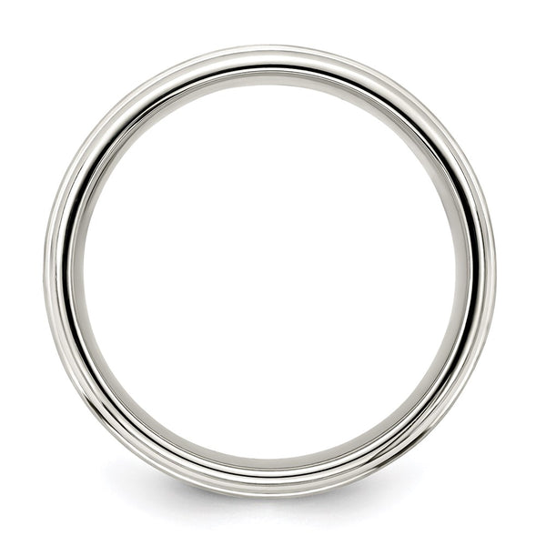 7mm Sterling Silver Beveled Edge Fancy Band