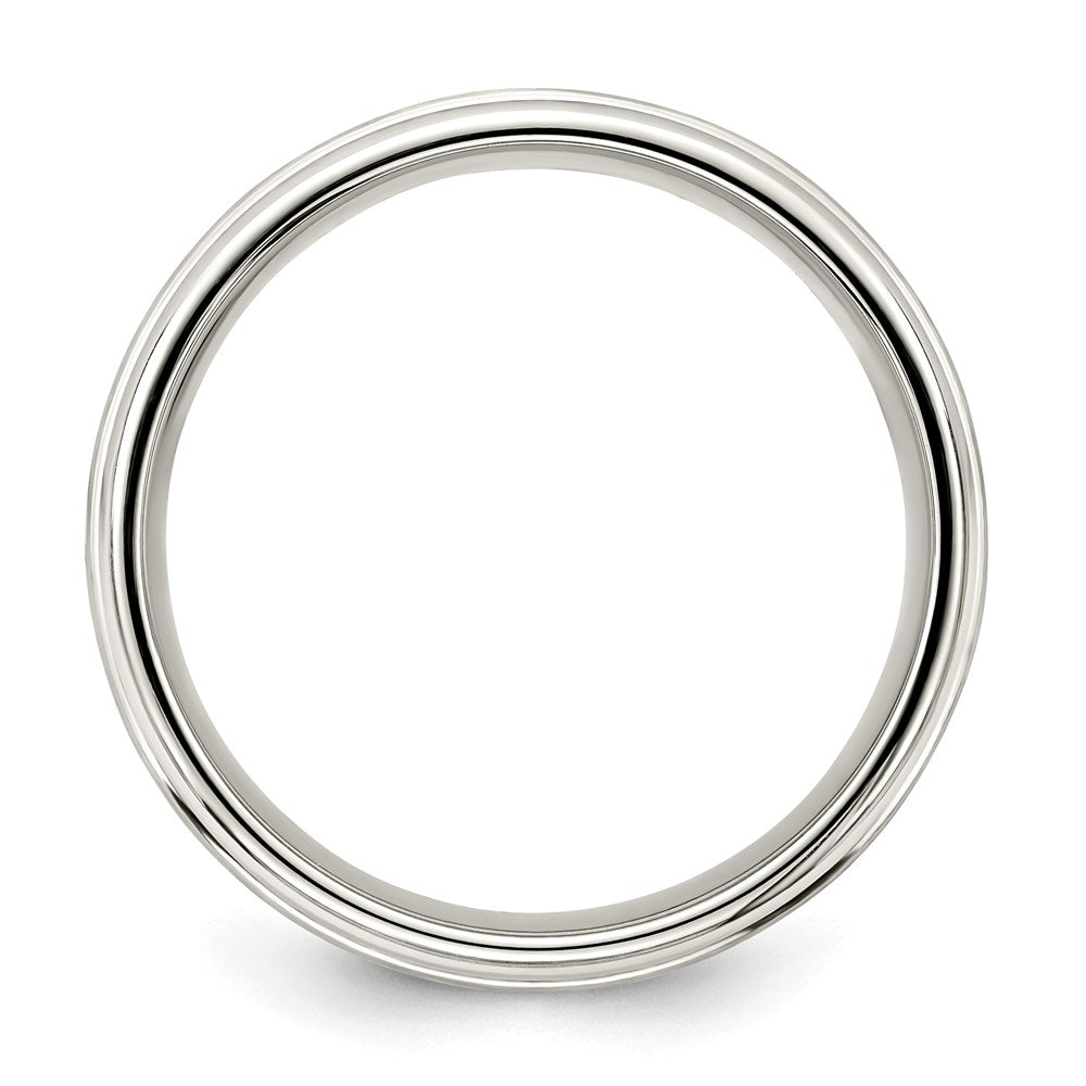 Buy Stylish 7mm Sterling Silver Beveled Edge Band Ring - Size 9 | Affordable Luxury