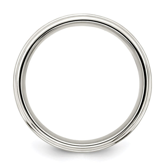 Buy Stylish 7mm Sterling Silver Beveled Edge Band Ring - Size 9 | Affordable Luxury