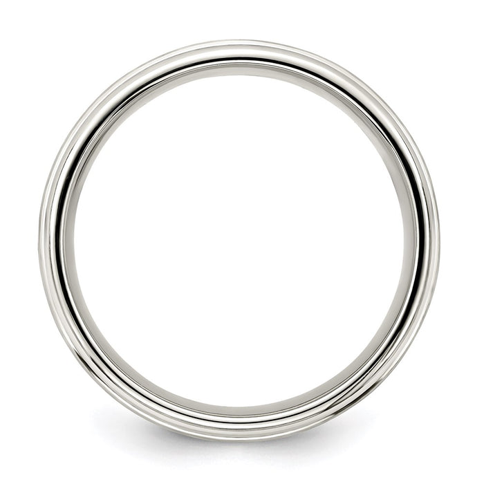 Buy Stylish 7mm Sterling Silver Beveled Edge Band Ring - Size 9 | Affordable Luxury-2