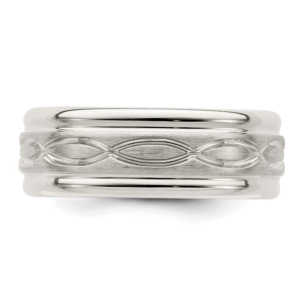 Buy Stylish 7mm Sterling Silver Beveled Edge Band Ring - Size 9 | Affordable Luxury