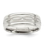 Exclusive 7mm Sterling Silver Beveled Edge Fancy Band - Stylish Size 8-10