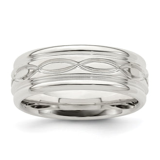 Exclusive 7mm Sterling Silver Beveled Edge Band - Stylish & Affordable Size 11.5