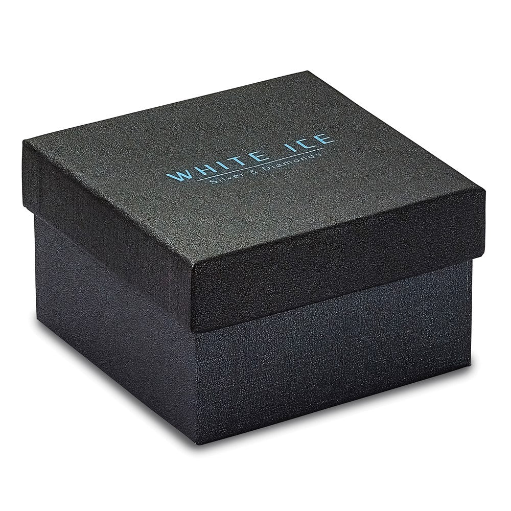 Buy Stylish White Ice Rhodium-Plated Sterling Silver Diamond Swirl Studs