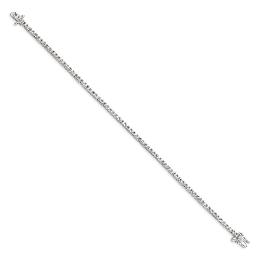 High-Quality Rhodium-Plated Sterling Silver CZ Tennis Bracelet - Stylish Value